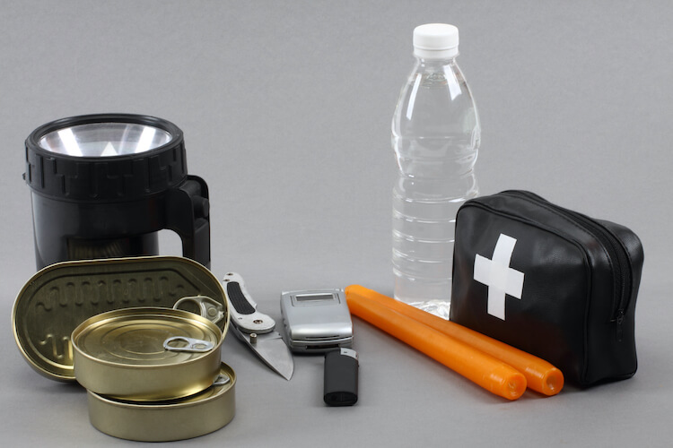 Some items you might find in a senior at-home emergency kit.